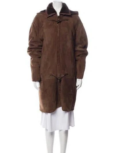 Pre-owned Versace Vintage 1990 Parka In Brown