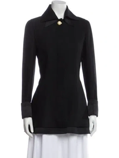 Pre-owned Versace Vintage 1990 Peacoat In Black