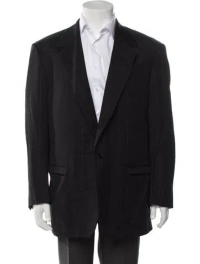 Pre-owned Versace Vintage 1990's Peacoat In Black