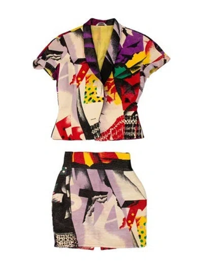 Pre-owned Versace Vintage 1990 Skirt Set In Multi