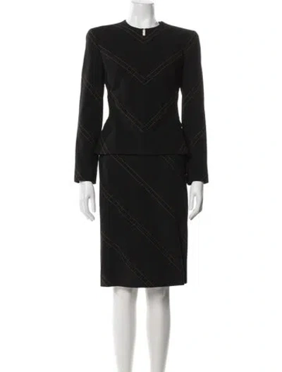 Pre-owned Versace Vintage 1990's Skirt Suit In Black