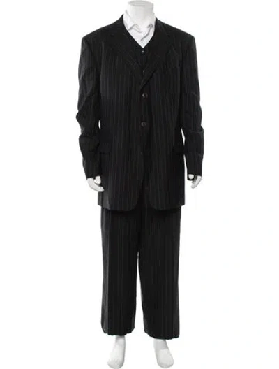 Pre-owned Versace Vintage 1990's Three-piece Suit In Black