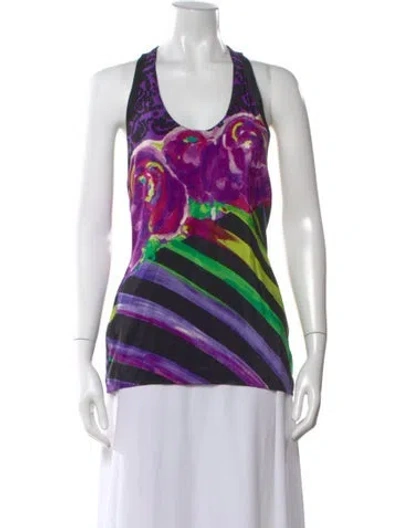 Pre-owned Versace Vintage 1990 Top In Purple