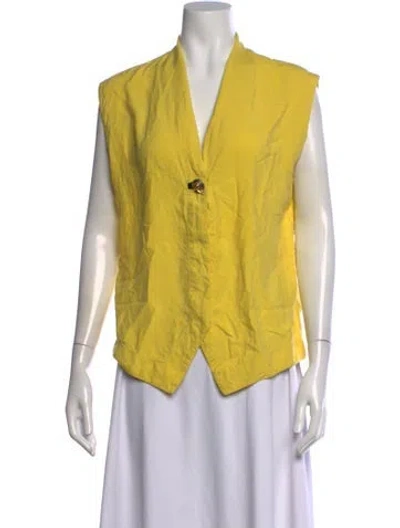 Pre-owned Versace Vintage 1990 Top In Yellow