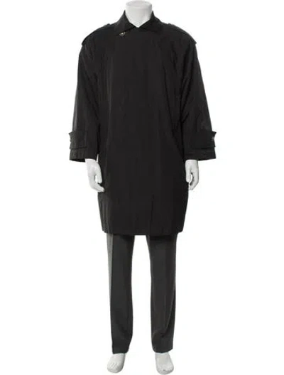 Pre-owned Versace Vintage 1990's Trench Coat In Black