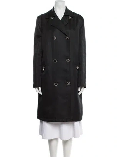 Pre-owned Versace Vintage 1990's Trench Coat In Black
