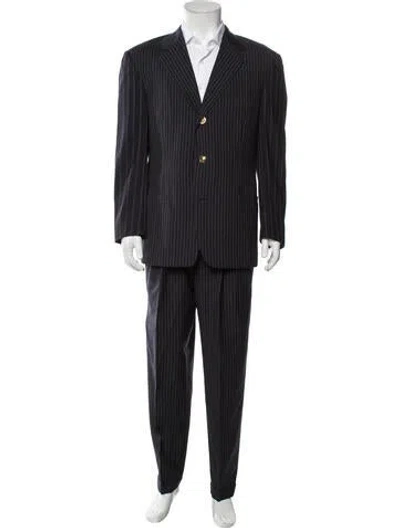 Pre-owned Versace Vintage 1990's Two-piece Suit In Blue