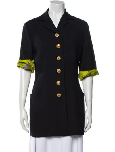 Pre-owned Versace Vintage 1991 Blazer In Blue