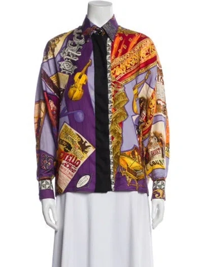 Pre-owned Versace Vintage 1991 Blouse In Purple