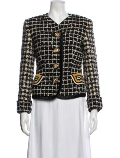 Pre-owned Versace Vintage 1991 Jacket In Black/white