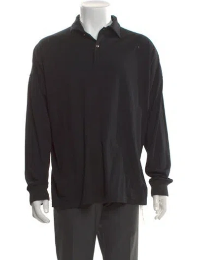 Pre-owned Versace Vintage 1991 Polo Sweater In Black