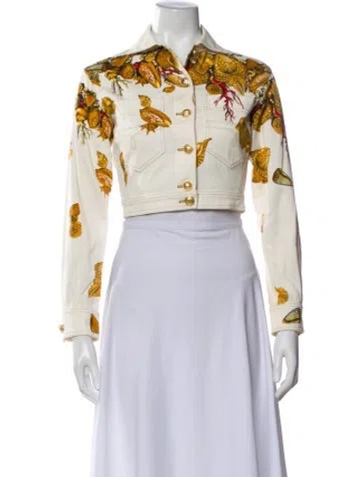Pre-owned Versace Vintage 1992 Denim Jacket In White