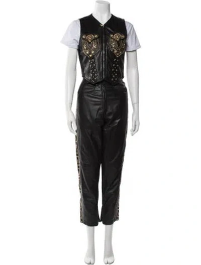 Pre-owned Versace Vintage 1992 Pant Set In Black