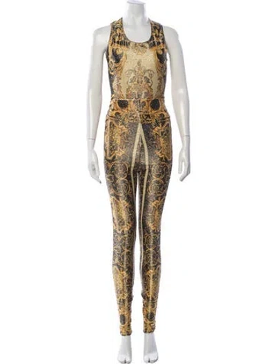 Pre-owned Versace Vintage 1992 Pant Set In Black/gold