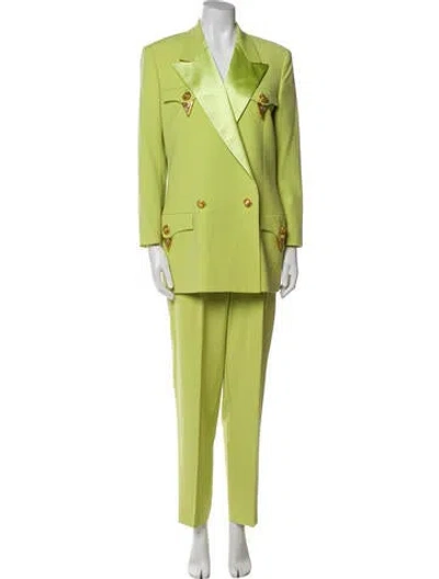 Pre-owned Versace Vintage 1992 Pantsuit In Green