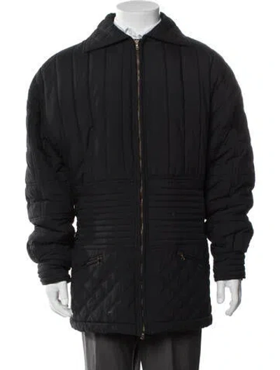 Pre-owned Versace Vintage 1992 Puffer Coat In Black