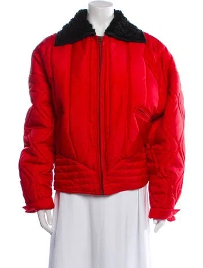 Pre-owned Versace Vintage 1992 Puffer Coat In Red
