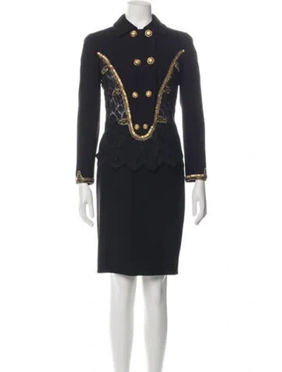 Pre-owned Versace Vintage 1992 Skirt Set In Black