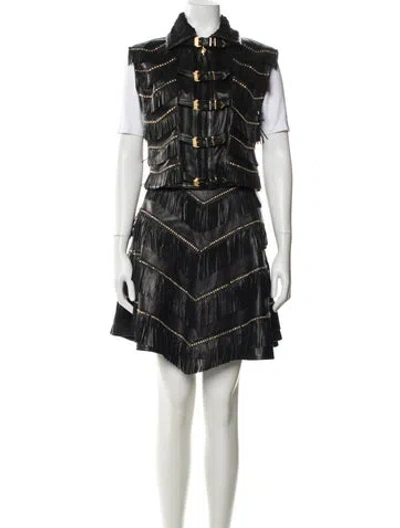 Pre-owned Versace Vintage 1992 Skirt Suit In Black