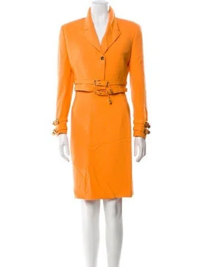 Pre-owned Versace Vintage 1992 Skirt Suit In Orange