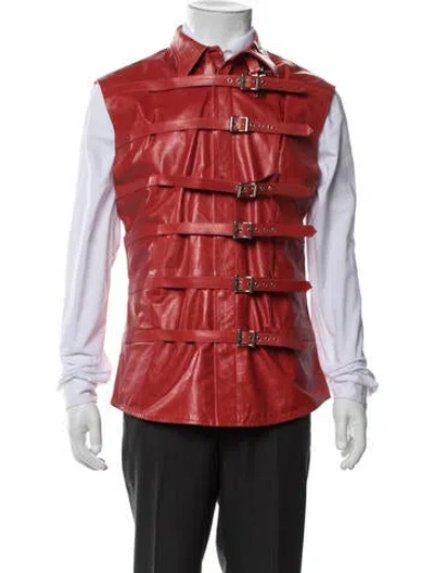 Pre-owned Versace Vintage 1992 Vest In Red