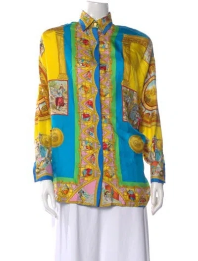 Pre-owned Versace Vintage 1993 Blouse In Yellow