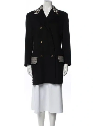 Pre-owned Versace Vintage 1993 Coat In Black/white