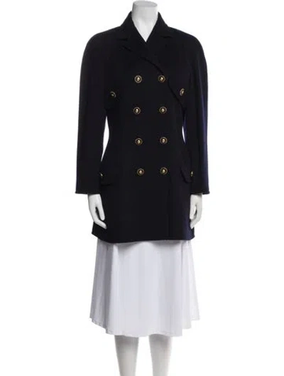 Pre-owned Versace Vintage 1993 Peacoat In Blue