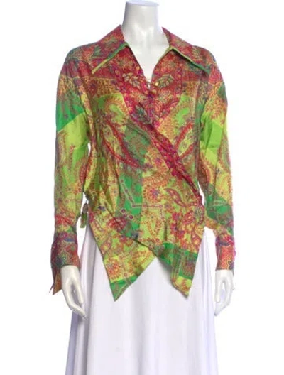 Pre-owned Versace Vintage 1994 Blouse In Green