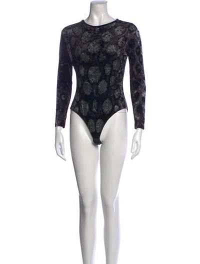 Pre-owned Versace Vintage 1994 Bodysuit In Grey/metallic