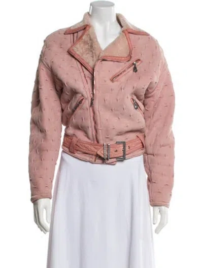 Pre-owned Versace Vintage 1994 Fur Jacket In Pink