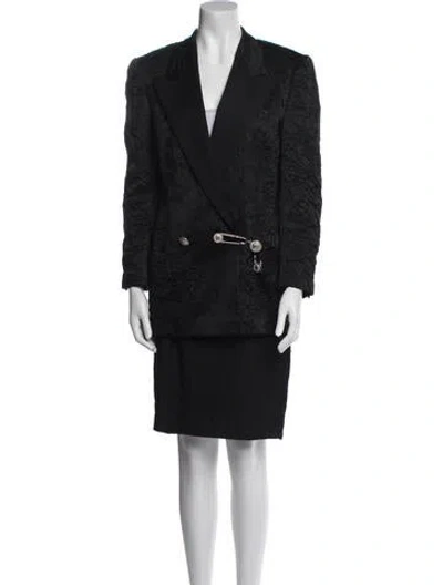 Pre-owned Versace Vintage 1994 Skirt Suit In Black
