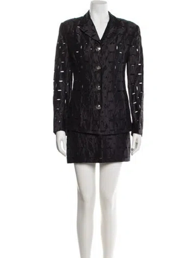 Pre-owned Versace Vintage 1994 Skirt Suit In Black