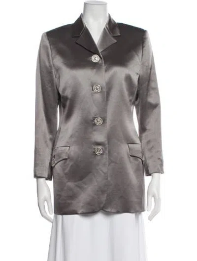 Pre-owned Versace Vintage 1995 Blazer In Silver