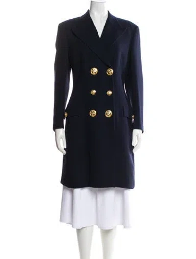 Pre-owned Versace Vintage 1995 Coat In Blue
