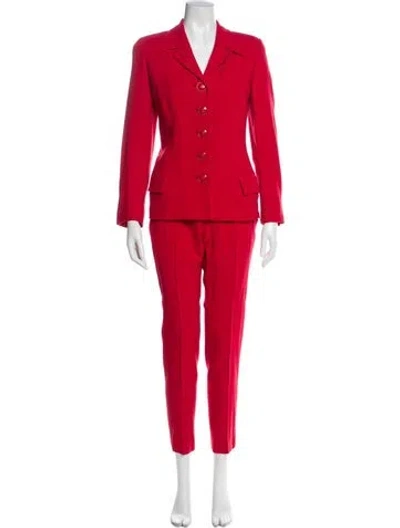 Pre-owned Versace Vintage 1995 Pantsuit In Red