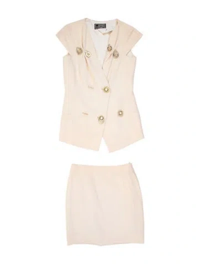 Pre-owned Versace Vintage 1995 Skirt Set In Neutral