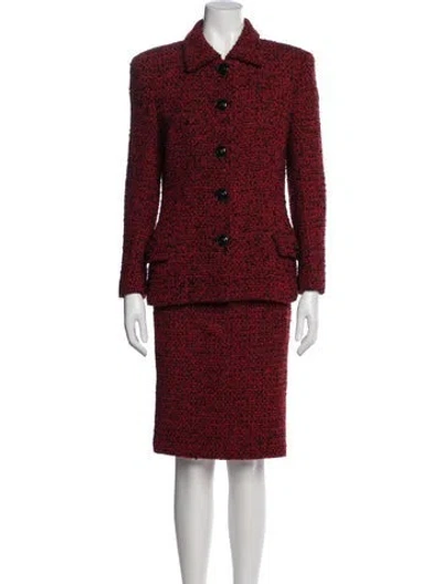 Pre-owned Versace Vintage 1995 Skirt Suit In Red