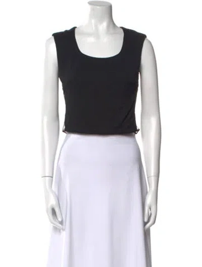 Pre-owned Versace Vintage 1996 Crop Top In Black