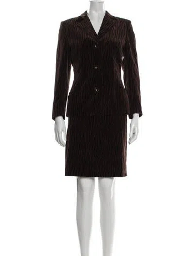 Pre-owned Versace Vintage 1996 Skirt Set In Brown