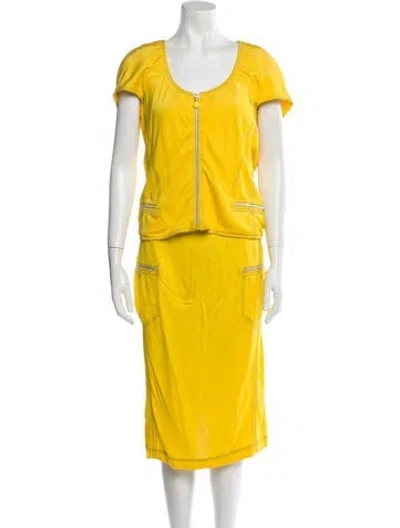 Pre-owned Versace Vintage 1996 Skirt Set In Yellow