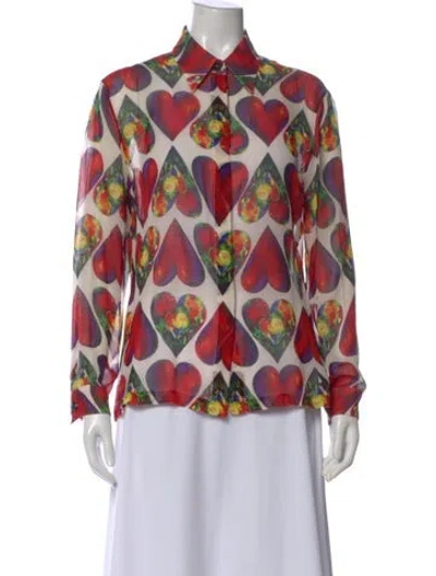 Pre-owned Versace Vintage 1997 Blouse In Red