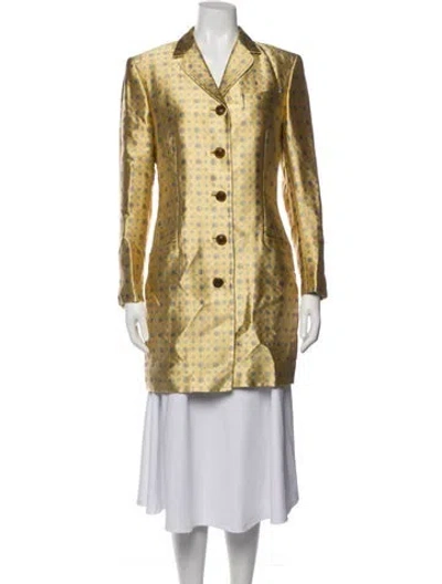 Pre-owned Versace Vintage 1997 Coat In Yellow