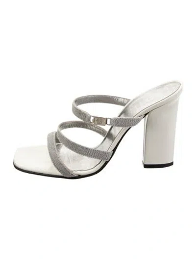 Pre-owned Versace Vintage 1997 Slides In White