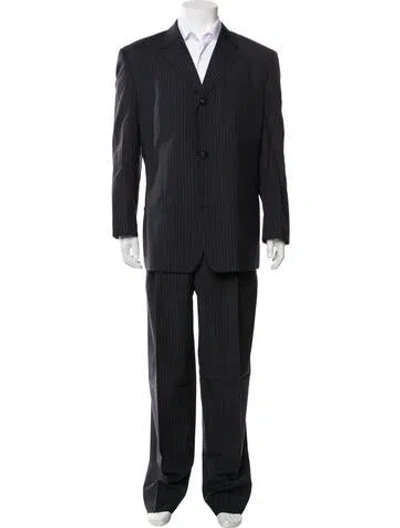 Pre-owned Versace Vintage 1997 Two-piece Suit In Blue