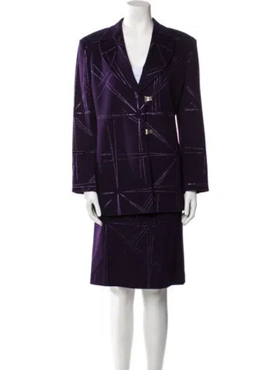 Pre-owned Versace Vintage 1998 Skirt Suit In Purple