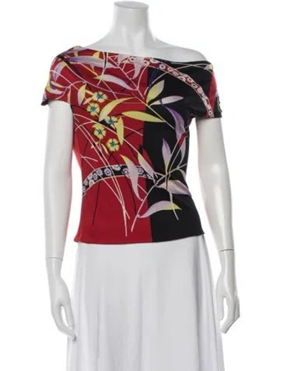 Pre-owned Versace Vintage 1998 Top In Black/red