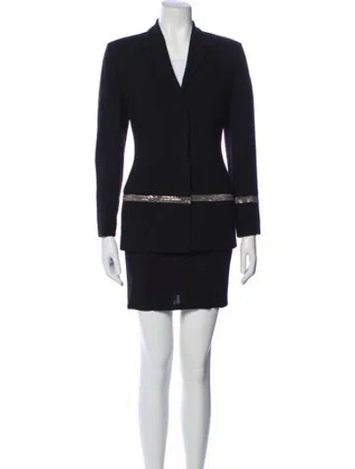 Pre-owned Versace Vintage 1999 Skirt Suit In Black