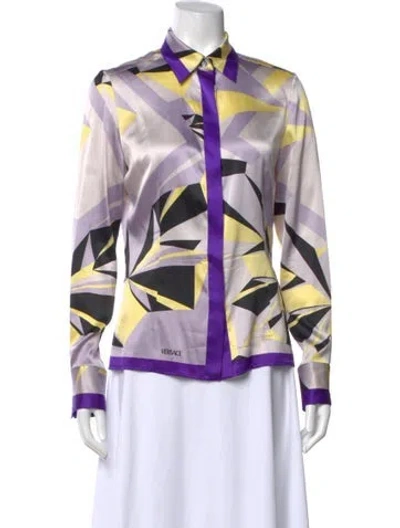 Pre-owned Versace Vintage 2000's Blouse In Purple