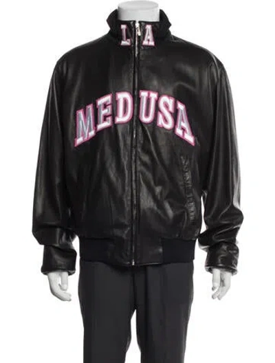 Pre-owned Versace Vintage 2000 Bomber Jacket In Black